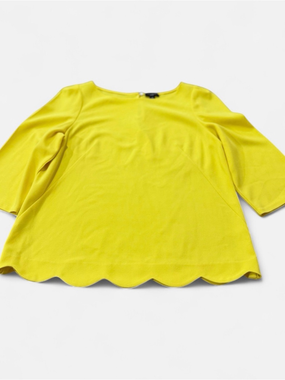 Ann Taylor Yellow Scallop-Hem Tunic
